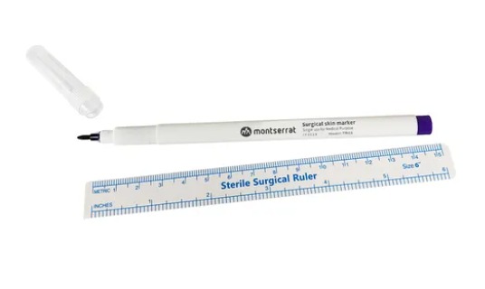 CANETA MARCADOR DE PELE CIRÚRGICO ESTÉRIL PONTA MÉDIA | MONTSERRAT