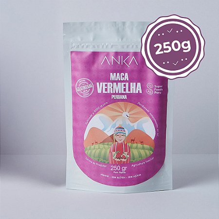 Maca Vermelha Peruana - 250g | Gelatinizada