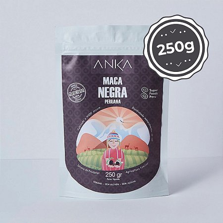 Maca Negra Peruana em pó – 250g | Gelatinizada