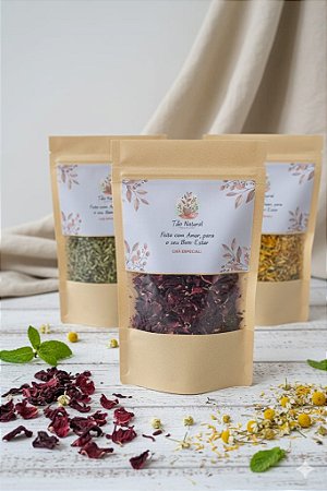 Meu Chá Especial -  Kit Flores Preferidas (Camomila, Calêndula e Hibisco)