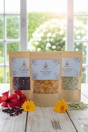 Kit Meus Chás Preferidos - Beleza Radiante ( Hibisco, Calêndula e Chá Branco)