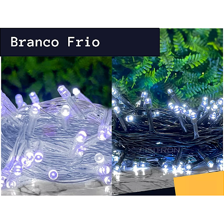 Cordão Fixo 100 Led Branco Frio 10 Metros Aprova D'Agua