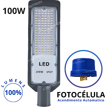 Luminária 100W Com Relé Fotocélula IP67 Base Redonda Led SMD Fator 100% uso geral