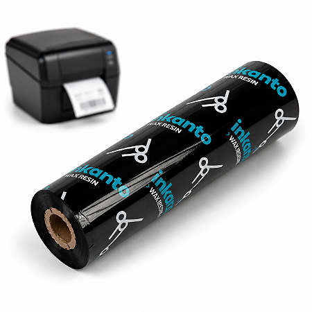 Ribbon misto Armor Inkanto APR1 110mm x 74 Externo 1/2 Pol Para Impressora Térmica Zebra Argox Elgin