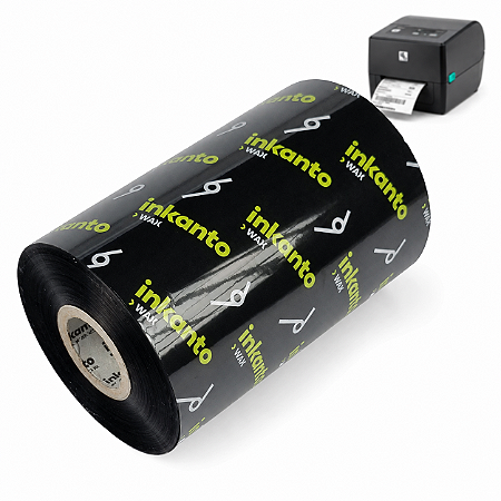 Ribbon 110x450 Cera Armor Inkanto AWR1 Externo Para Etiqueta Couche 1 Pol Para Impressora Térmica