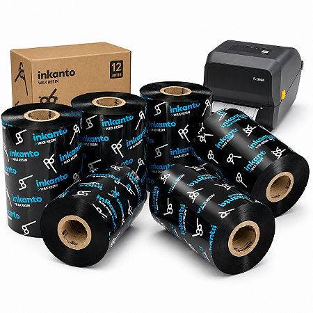 Ribbon misto Armor Inkanto APR1 110mm x 450m em Kits externo 1 Pol para Impressora Térmica