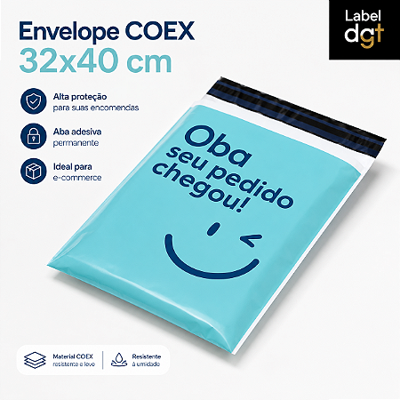 Envelope Plástico 32x40cm COEX Oba, seu pedido chegou! TIFFANY