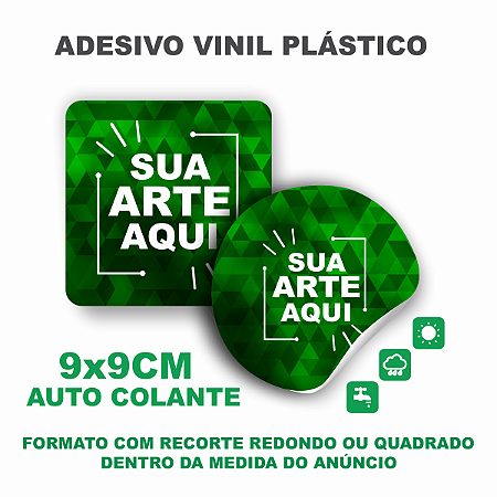 Etiquetas Adesivas 9x9 CM Personalizadas - Com sua arte