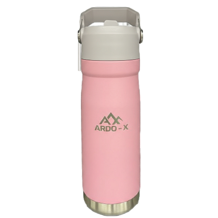 Garrafa Térmica Flip Ardo-X | Rosa com tampa cinza