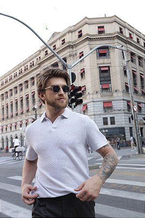 Camisa Alfaiataria Branca Polo Elegante