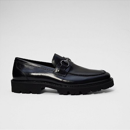 Sapato Masculino Tratorado Preto com Fivela