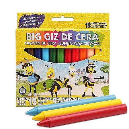 BIG GIZ DE CERA - 12 CORES TIPO ESTACA