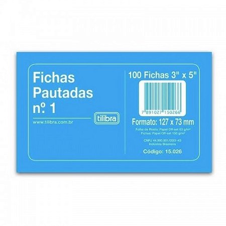 FICHA PAUTADA N1 3X5 100F