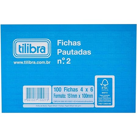 FICHA PAUTADA N2 4X6 100F