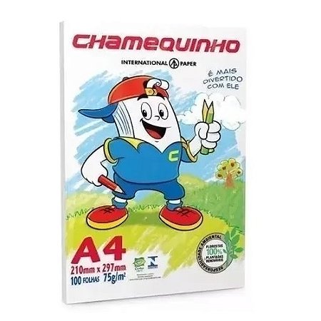 PAPEL CHAMEQUINHO BRANCO A4 100 FLS