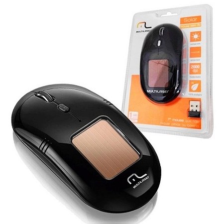 MOUSE SEM FIO 2.4GHZ SUPER LASER SOLAR 2000 DPI PRETO