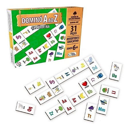 DOMINO A AO Z EM MADEIRA - 31 PCS - MADEIRA