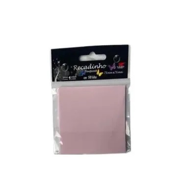 RECADINHO PET TRANSPARENTE CANDY COLOR 75X75 50FL ROSA