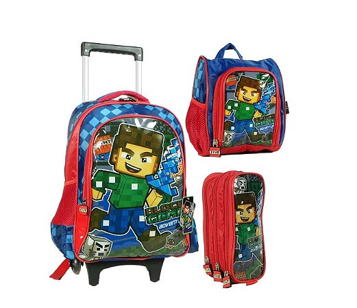 MOCHILA COM CARRINHO MARCA P.VERDE - BLOCK GAME