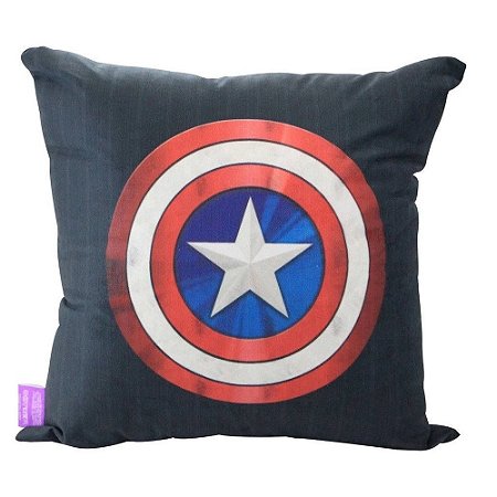 ALMOFADA FIBRA VELUDO 40X40CM CAPITAIN AMERICA SIMBOLO.EAN :7898475512288