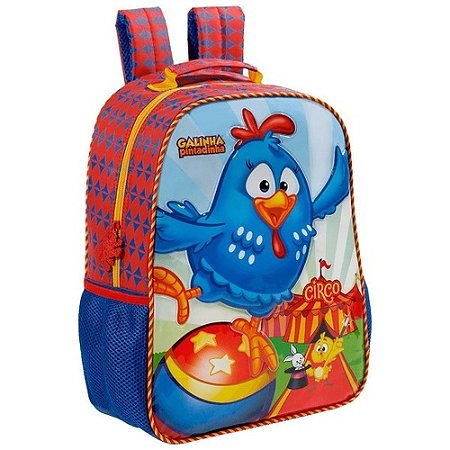 MOCHILA 14 GALINHA PINTADINHA CIRCO - 7703 - ARTIGO ESCOLAR
