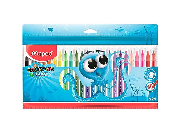 CANETA HIDROGRAFICA OCEAN POLVO ESTOJO X 24 CORES