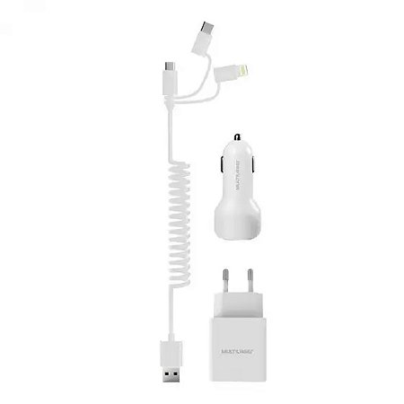 KIT PREMIUM CARREGADOR + CABO ESPIRAL 3 EM 1 1,5M (05)