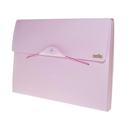 PASTA SANFONADA  A4 LINHO SERENA ROSA PASTEL C/12DIV.