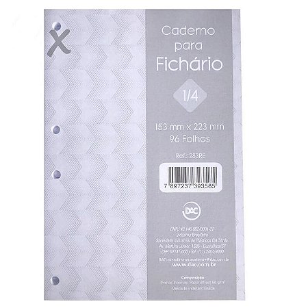 CAD.P/FICH.1/4 CINZA C/96F.