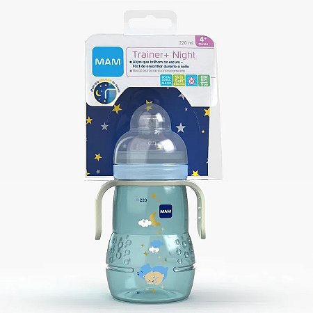 COPO MAM TRAINER NIGHT 220ML - AZUL