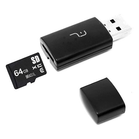 2X1: LEITOR USB + CARTAO DE MEMORIA CLASSE 10 64GB