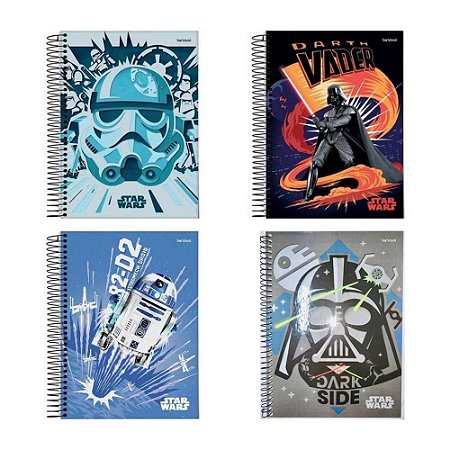 STARSCHOOL CADERNO ESPIRAL UNIV 1M STAR WARS CD 80FLS