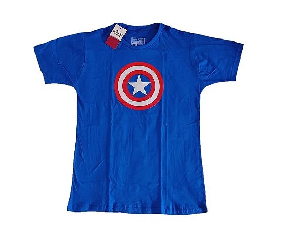 CAMISETA CAPITAO AMERICA LOGO TAM: G COR: AZUL