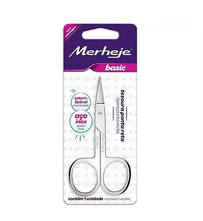 TESOURA P/ UNHAS MERHEJE PONTA RETA