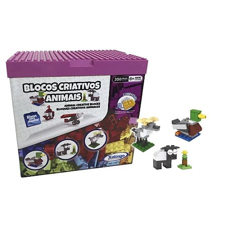 BLOCOS CRIATIVOS ANIMAIS - 350 PCS