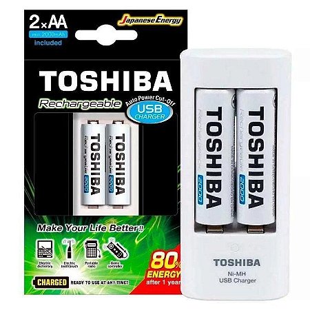 CARREG PILHA USB AA/AAA TOSHIBA C/2AA