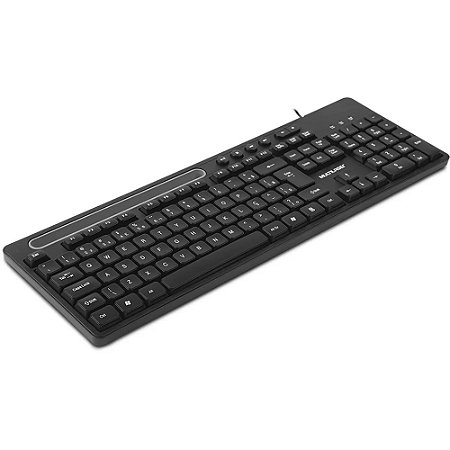 TECLADO MULTIMIDIA OFFICE USB PRETO COM APOIO PARA SMARTPHON