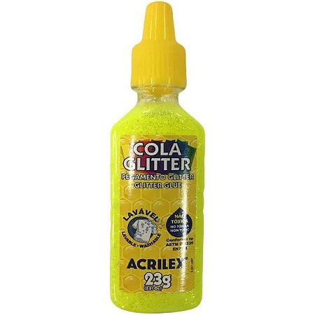 COLA GLITTER 23G / -COR AMARELO LIMÃO