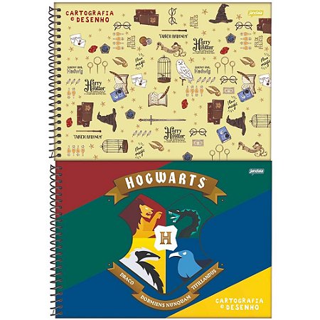 CADERNO ESPIRAL 275X200MM CD CART 96FLS /PT HARRY POTTER FSC