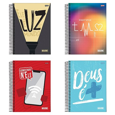 CADERNO ESPIRAL UNIV CD 10X1 160FLS BELIEVE FSC