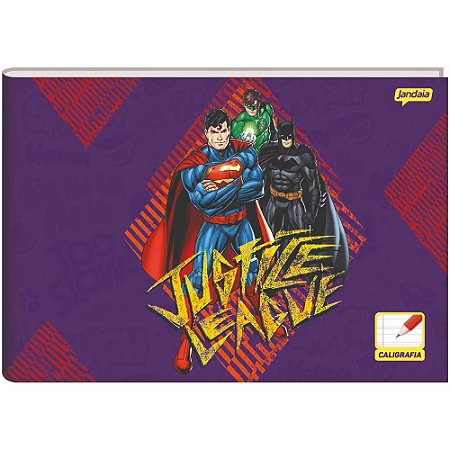 CADERNO BROCHURA 1/4 CD CALIGRAFIA 40FLS LIGA DA JUSTICA FSC