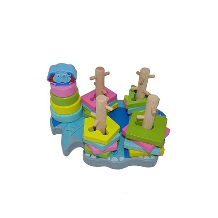 ENCAIXE DIVERTIDO FORMAS E CORES 22PC MDF UN SORTIDO