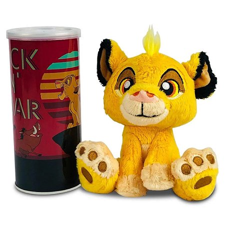 F00708 DISNEY PELUCIA POP NA LATINHA PERSONAGEM SIMBA BIG FEET