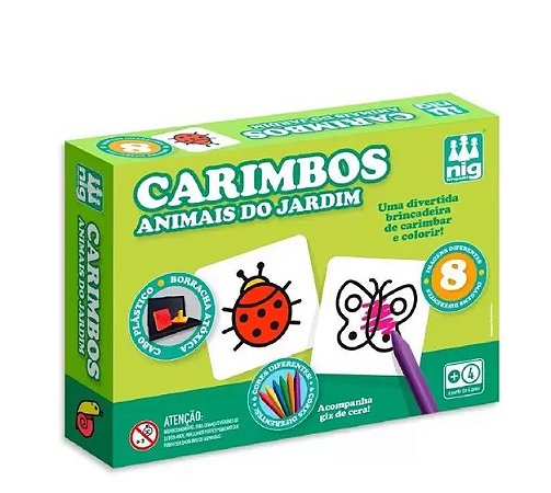 BQ - CARIMBOS ANIMAIS DO JARDIM - 8 PÇS