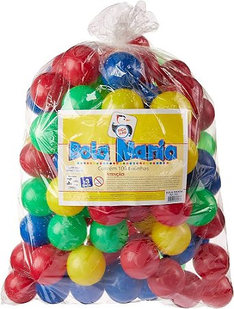 BOLA MANIA  SACO PLASTICO 100 BOLAS  COR TRAD. 7896464707073