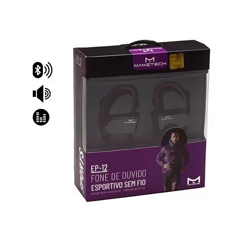 FONE ESP. MOD. EP-12 PRETO/VERMELHO MARCA MAKETECH