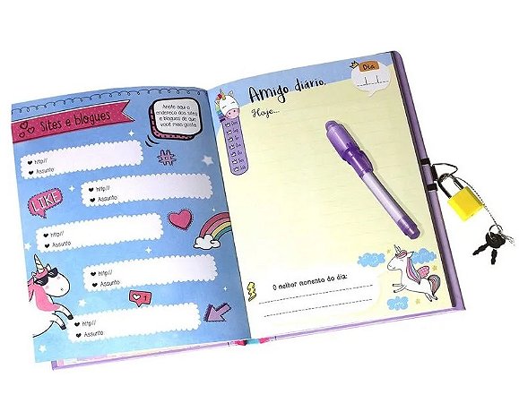 91349 MEU DIARIO MAGICO DE UNICORNIOS COM CANETA ESPECIAL