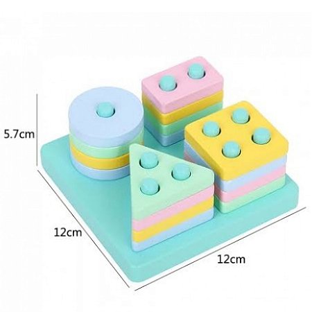 ENCAIXE DIVERTIDO FORMAS E CORES 17PC MDF UN SORTIDO 2