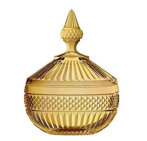 POTICHE PALACE EM CRISTAL D12XA16,7CM COR AMBAR LUSTER