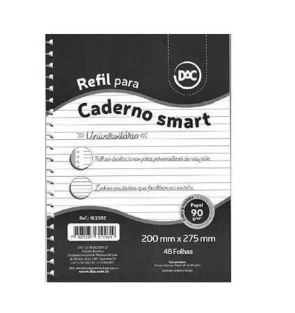 REFIL CADERNO UNIV.SMART PR.48F